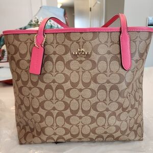 Coach Brown and Pink Women's Tote Bag
